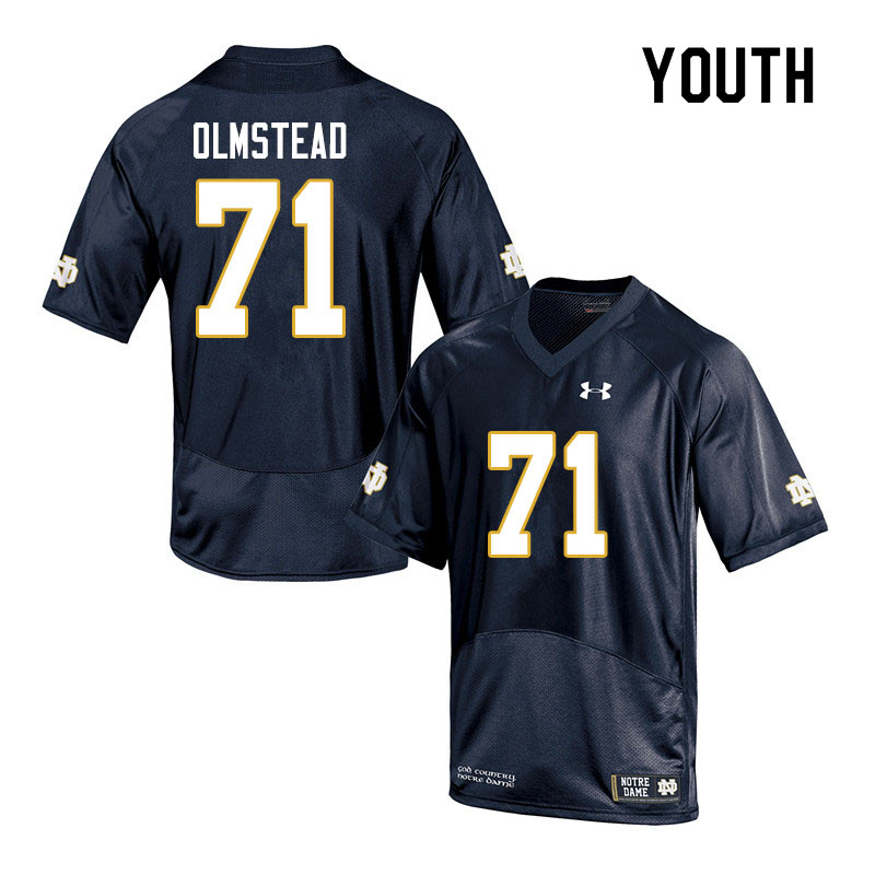 Youth NCAA Notre Dame Fighting Irish #71 John Olmstead Stitched College Under Armour Authentic Navy Football Jersey PQ10F18KM